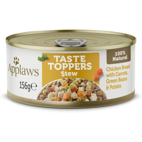 Applaws Premium Natural Wet Food for Dogs, Grain-Free Chicken, Beef, Lamb Selection with Vegetables in Stew, 8 x 156 g Tin Applaws Premium Natural Wet Food for Dogs, Grain-Free Chicken, Beef, Lamb Selection with Vegetables in Stew, 8 x 156 g Tin