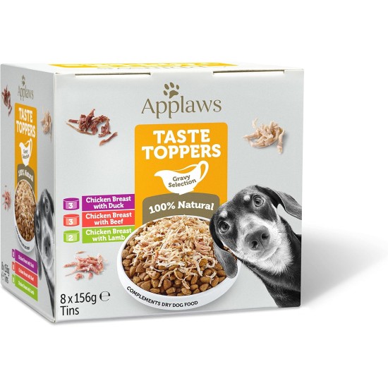 Applaws Premium Natural Wet Food for Dogs, Grain-Free Chicken and Meat Selection in Sauce 8 x 156 g Tin Applaws Premium Natural Wet Food for Dogs, Grain-Free Chicken and Meat Selection in Sauce 8 x 156 g Tin