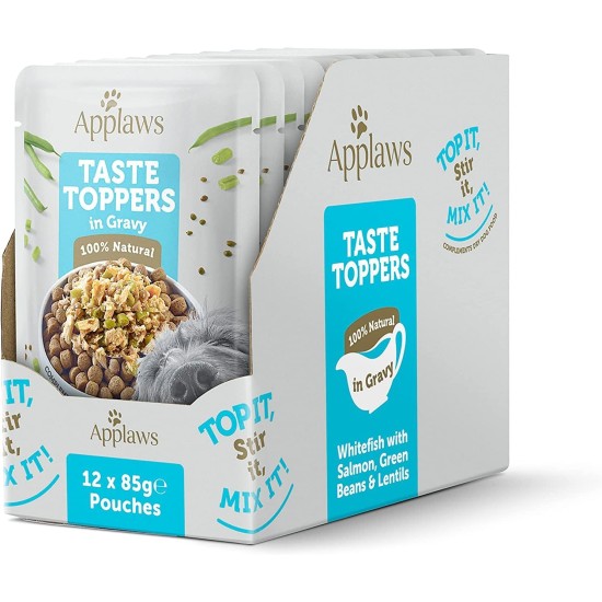 Applaws Premium Natural Wet Food for Dogs, Grain-Free Selection of Chicken and Fish in Sauce, Food Topping for Dogs 6 x 85 g Pack Applaws Premium Natural Wet Food for Dogs, Grain-Free Selection of Chicken and Fish in Sauce, Food Topping for Dogs 6 x 85 g Pack