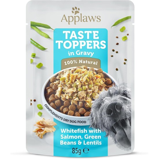 Applaws Premium Natural Wet Food for Dogs, Grain-Free Selection of Chicken and Fish in Sauce, Food Topping for Dogs 6 x 85 g Pack Applaws Premium Natural Wet Food for Dogs, Grain-Free Selection of Chicken and Fish in Sauce, Food Topping for Dogs 6 x 85 g Pack