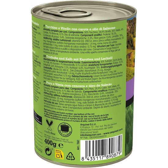 Arquivet Wet Food for Adult Dogs, Lamb and Chicken, Not Applicable, 400 g (Pack of 1) Arquivet Wet Food for Adult Dogs, Lamb and Chicken, Not Applicable, 400 g (Pack of 1)