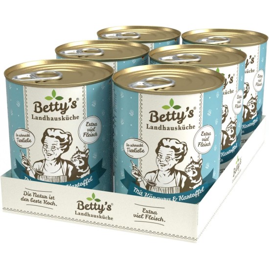 Betty's Country House Kitchen Dog Lamb & Rice 6 x 800 g Suitable for All Dog Breeds High Organic Availability We Pay Attention to Best Quality Betty's Country House Kitchen Dog Lamb & Rice 6 x 800 g Suitable for All Dog Breeds High Organic Availability We Pay Attention to Best Quality