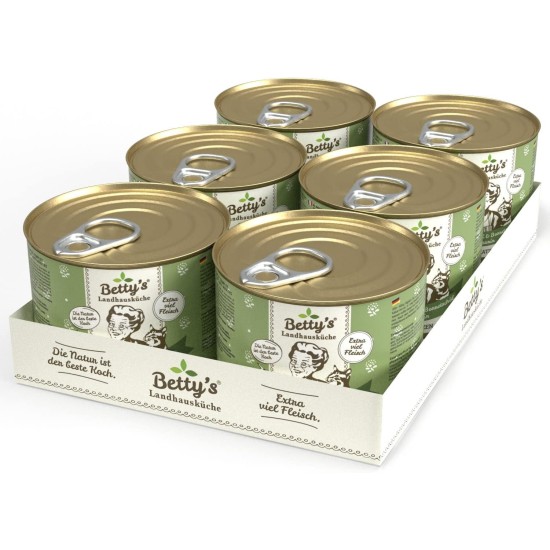 Betty's Country House Kitchen Dog Lamb & Rice 6 x 800 g Suitable for All Dog Breeds High Organic Availability We Pay Attention to Best Quality Betty's Country House Kitchen Dog Lamb & Rice 6 x 800 g Suitable for All Dog Breeds High Organic Availability We Pay Attention to Best Quality