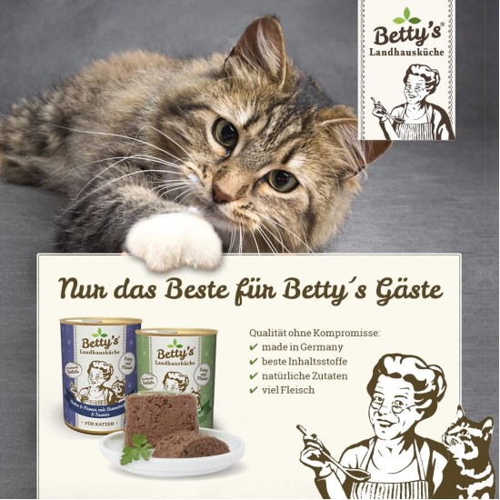 Betty's Country House Kitchen Dog Lamb & Rice 6 x 800 g Suitable for All Dog Breeds High Organic Availability We Pay Attention to Best Quality Betty's Country House Kitchen Dog Lamb & Rice 6 x 800 g Suitable for All Dog Breeds High Organic Availability We Pay Attention to Best Quality