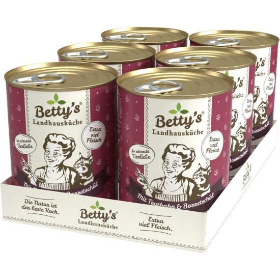 Betty's Country House Kitchen Dog Lamb & Rice 6 x 800 g Suitable for All Dog Breeds High Organic Availability We Pay Attention to Best Quality Betty's Country House Kitchen Dog Lamb & Rice 6 x 800 g Suitable for All Dog Breeds High Organic Availability We Pay Attention to Best Quality