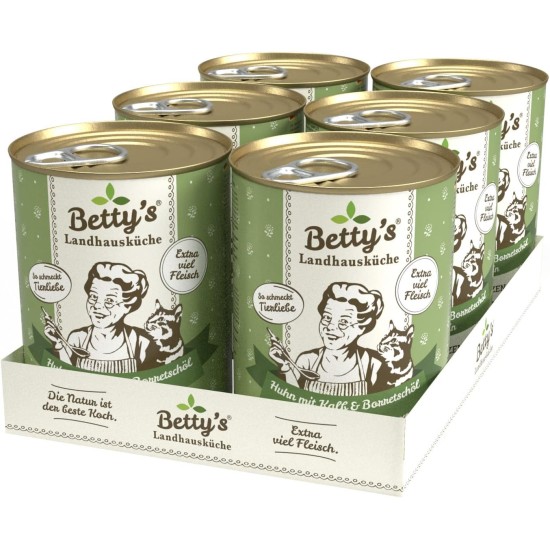 Betty's Country House Kitchen Dog Lamb & Rice 6 x 800 g Suitable for All Dog Breeds High Organic Availability We Pay Attention to Best Quality Betty's Country House Kitchen Dog Lamb & Rice 6 x 800 g Suitable for All Dog Breeds High Organic Availability We Pay Attention to Best Quality