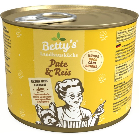 Betty's Country House Kitchen Dog Lamb & Rice 6 x 800 g Suitable for All Dog Breeds High Organic Availability We Pay Attention to Best Quality Betty's Country House Kitchen Dog Lamb & Rice 6 x 800 g Suitable for All Dog Breeds High Organic Availability We Pay Attention to Best Quality