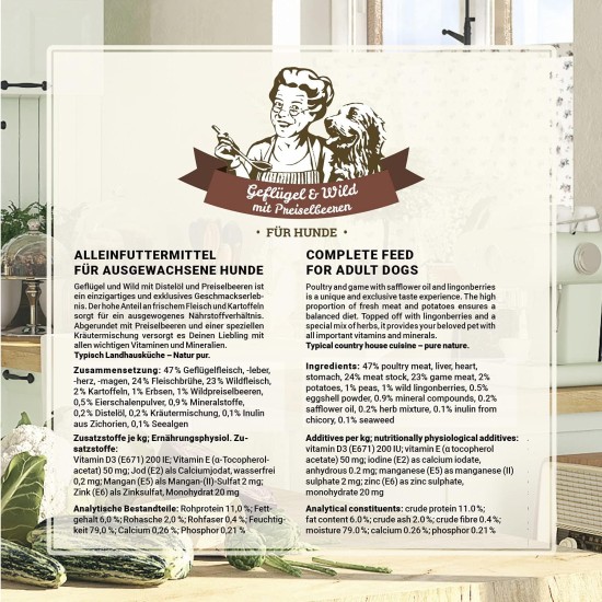 Betty's Country House Kitchen Dog Lamb & Rice 6 x 800 g Suitable for All Dog Breeds High Organic Availability We Pay Attention to Best Quality Betty's Country House Kitchen Dog Lamb & Rice 6 x 800 g Suitable for All Dog Breeds High Organic Availability We Pay Attention to Best Quality