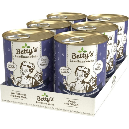 Betty's Country House Kitchen Dog Lamb & Rice 6 x 800 g Suitable for All Dog Breeds High Organic Availability We Pay Attention to Best Quality Betty's Country House Kitchen Dog Lamb & Rice 6 x 800 g Suitable for All Dog Breeds High Organic Availability We Pay Attention to Best Quality