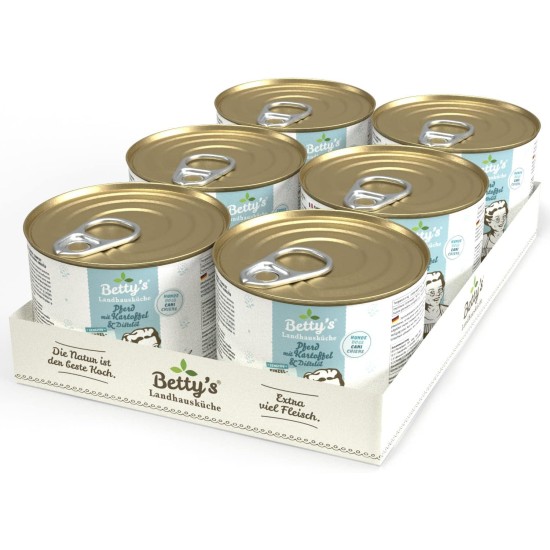 Betty's Country House Kitchen Dog Lamb & Rice 6 x 800 g Suitable for All Dog Breeds High Organic Availability We Pay Attention to Best Quality Betty's Country House Kitchen Dog Lamb & Rice 6 x 800 g Suitable for All Dog Breeds High Organic Availability We Pay Attention to Best Quality