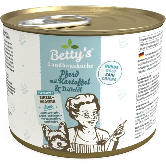 Betty's Country House Kitchen Dog Lamb & Rice 6 x 800 g Suitable for All Dog Breeds High Organic Availability We Pay Attention to Best Quality Betty's Country House Kitchen Dog Lamb & Rice 6 x 800 g Suitable for All Dog Breeds High Organic Availability We Pay Attention to Best Quality