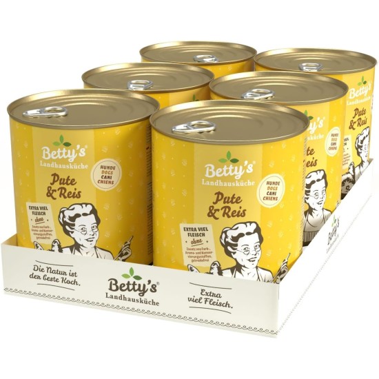 Betty's Country House Kitchen Dog Lamb & Rice 6 x 800 g Suitable for All Dog Breeds High Organic Availability We Pay Attention to Best Quality Betty's Country House Kitchen Dog Lamb & Rice 6 x 800 g Suitable for All Dog Breeds High Organic Availability We Pay Attention to Best Quality