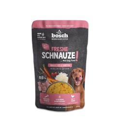 Bosch Freshe Snout, Chicken with Rice and Carrots, 1 x 250 g, Gentle Steam-Cooked Wet Food for Dogs, Complete Food with High Meat Content, 250 g Wet Dog Food