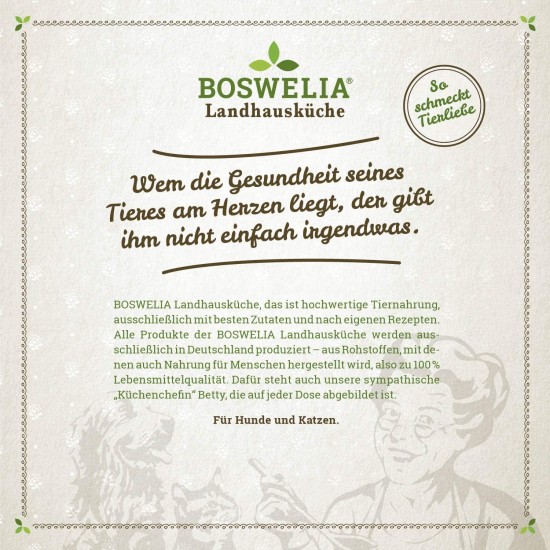 Boswelia Country House Kitchen Dog Duck and Poultry 6 x 200 g Suitable for All Dog Breeds High Organic Availability We Pay Attention to Best Quality Boswelia Country House Kitchen Dog Duck and Poultry 6 x 200 g Suitable for All Dog Breeds High Organic Availability We Pay Attention to Best Quality