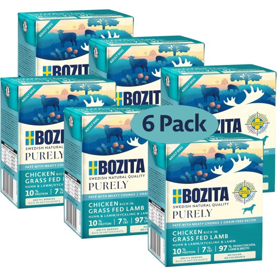 Bozita Purely Paté with Lamb 6 x 370 g - Taste-Intensive Grain-Free Wet Food for Dogs Duo Protein Bozita Purely Paté with Lamb 6 x 370 g - Taste-Intensive Grain-Free Wet Food for Dogs Duo Protein