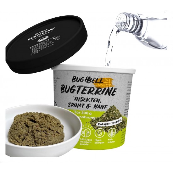 BugBell 8 x 100 g Wet Food for Mixing, Makes 8 x 300 g Wet Food, Relaxation & Soothing, Spinach & Hemp & Medicinal Herbs, Insect as Monoprotein, Grain-Free, Hypoallergenic, Low Purine, for Dog Ice BugBell 8 x 100 g Wet Food for Mixing, Makes 8 x 300 g Wet Food, Relaxation & Soothing, Spinach & Hemp & Medicinal Herbs, Insect as Monoprotein, Grain-Free, Hypoallergenic, Low Purine, for Dog Ice