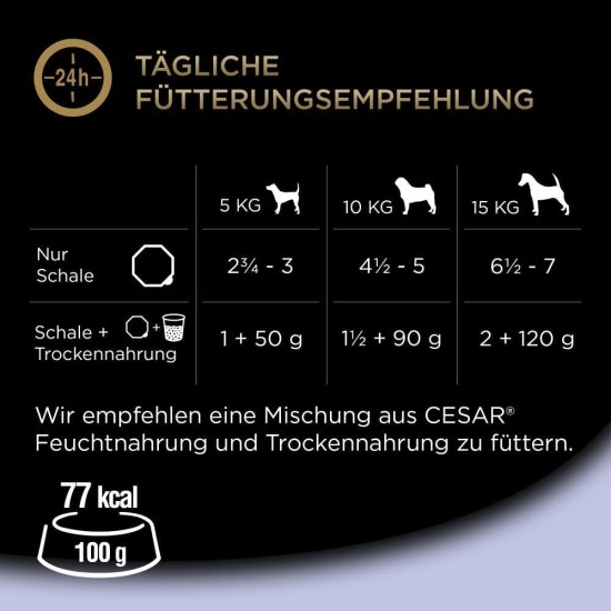 CESAR® NATURAL GOODNESS™ Schale Multipack Mega-Pack Casserole in Sauce Getreidefrei mit Superfoods 4 Varietäten 24 x 100g CESAR® NATURAL GOODNESS™ Schale Multipack Mega-Pack Casserole in Sauce Getreidefrei mit Superfoods 4 Varietäten 24 x 100g