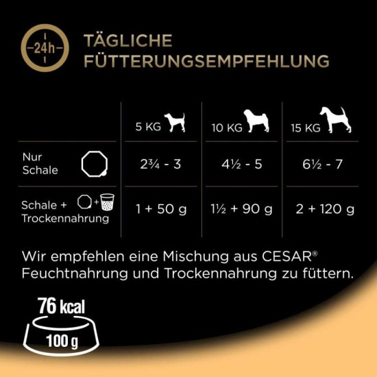 CESAR® NATURAL GOODNESS™ Schale Multipack Mega-Pack Casserole in Sauce Getreidefrei mit Superfoods 4 Varietäten 24 x 100g CESAR® NATURAL GOODNESS™ Schale Multipack Mega-Pack Casserole in Sauce Getreidefrei mit Superfoods 4 Varietäten 24 x 100g