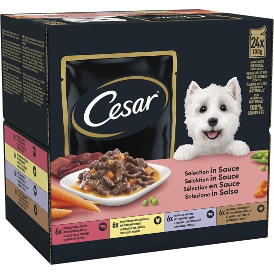 CESAR® Portionsbeutel Multipack Mega Pack Selektion in Sauce 4 Varietäten 40x100g CESAR® Portionsbeutel Multipack Mega Pack Selektion in Sauce 4 Varietäten 40x100g