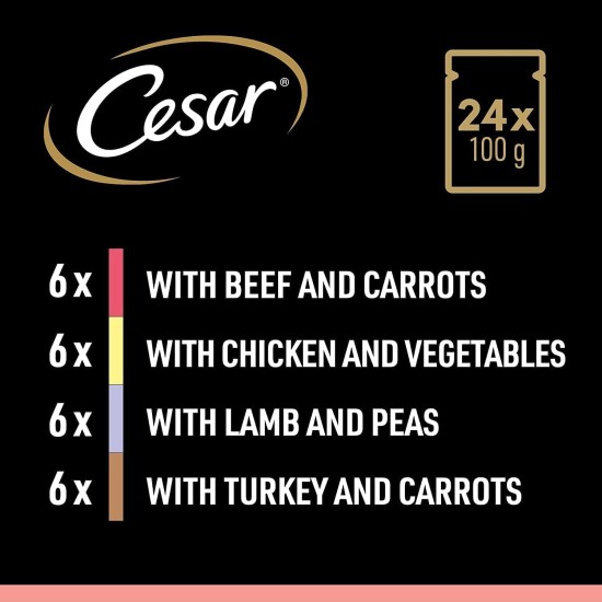 CESAR® Portionsbeutel Multipack Mega Pack Selektion in Sauce 4 Varietäten 40x100g CESAR® Portionsbeutel Multipack Mega Pack Selektion in Sauce 4 Varietäten 40x100g