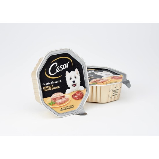 Cesar Classic Recipes Dog Food with Delicious Chicken and Beef 150g 14 Bowls Cesar Classic Recipes Dog Food with Delicious Chicken and Beef 150g 14 Bowls