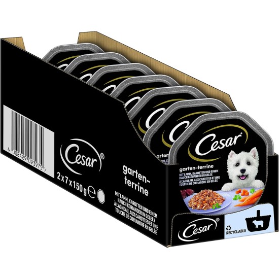 Cesar Dog Food Wet Food Garden Variety with Poultry, Vegetables and Rice, 14 Bowls (14 x 150 g) Cesar Dog Food Wet Food Garden Variety with Poultry, Vegetables and Rice, 14 Bowls (14 x 150 g)