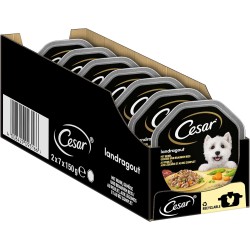 Cesar Dog Food Wet Food Recommendation of the Chef with Lightly Grilled Chicken Pieces, Natural Rice and Vegetables in Sauce, 14 Bowls (14 x 150 g) Cesar Dog Food Wet Food Recommendation of the Chef with Lightly Grilled Chicken Pieces, Natural Rice and Vegetables in Sauce, 14 Bowls (14 x 150 g)