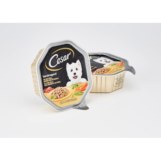 Cesar Dog Food Wet Food Recommendation of the Chef with Lightly Grilled Chicken Pieces, Natural Rice and Vegetables in Sauce, 14 Bowls (14 x 150 g) Cesar Dog Food Wet Food Recommendation of the Chef with Lightly Grilled Chicken Pieces, Natural Rice and Vegetables in Sauce, 14 Bowls (14 x 150 g)