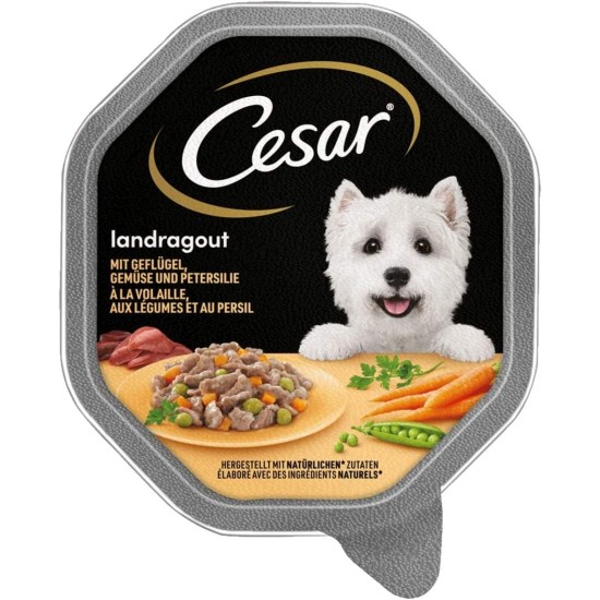 Cesar Dog Food Wet Food Recommendation of the Chef with Lightly Grilled Chicken Pieces, Natural Rice and Vegetables in Sauce, 14 Bowls (14 x 150 g) Cesar Dog Food Wet Food Recommendation of the Chef with Lightly Grilled Chicken Pieces, Natural Rice and Vegetables in Sauce, 14 Bowls (14 x 150 g)
