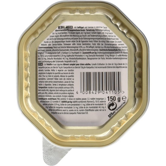 Cesar Dog Food Wet Food Recommendation of the Chef with Lightly Grilled Chicken Pieces, Natural Rice and Vegetables in Sauce, 14 Bowls (14 x 150 g) Cesar Dog Food Wet Food Recommendation of the Chef with Lightly Grilled Chicken Pieces, Natural Rice and Vegetables in Sauce, 14 Bowls (14 x 150 g)
