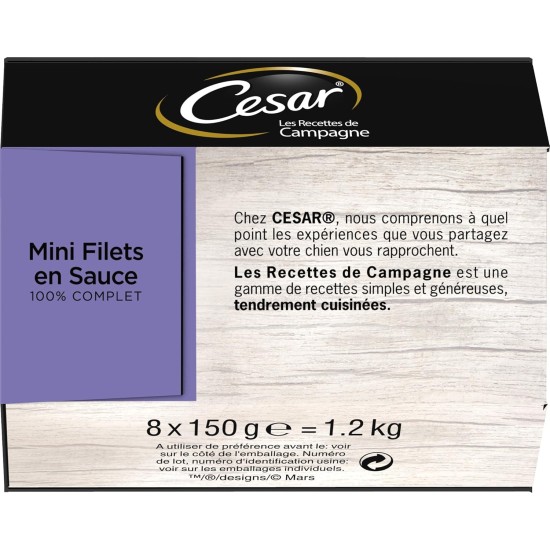 Cesar Dog Meal - 24 Bowls (3 Packs of 8 x 150g) - Wet Dog Food in Sauce - Beef/Chicken/Lamb/Turkey - Complete Food & Balanced Food with Natural Ingredients Cesar Dog Meal - 24 Bowls (3 Packs of 8 x 150g) - Wet Dog Food in Sauce - Beef/Chicken/Lamb/Turkey - Complete Food & Balanced Food with Natural Ingredients