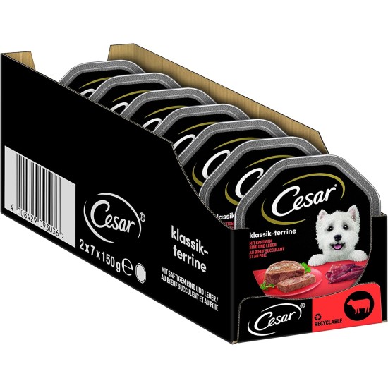 Cesar Megapack Classic Terrine - Dog Food in Bowl - 4 Varieties in Multipack - 24 x 150 g Cesar Megapack Classic Terrine - Dog Food in Bowl - 4 Varieties in Multipack - 24 x 150 g