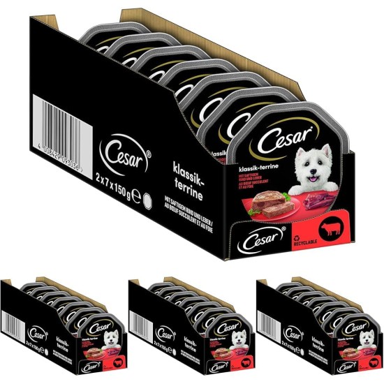 Cesar Megapack Classic Terrine - Dog Food in Bowl - 4 Varieties in Multipack - 24 x 150 g Cesar Megapack Classic Terrine - Dog Food in Bowl - 4 Varieties in Multipack - 24 x 150 g