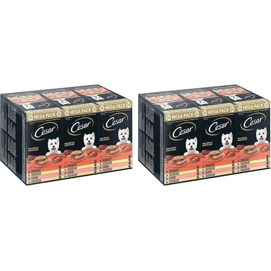 Cesar Megapack Classic Terrine - Dog Food in Bowl - 4 Varieties in Multipack - 24 x 150 g Cesar Megapack Classic Terrine - Dog Food in Bowl - 4 Varieties in Multipack - 24 x 150 g