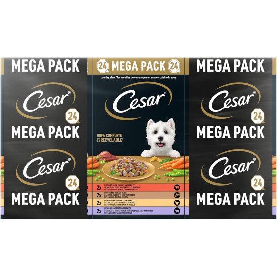 Cesar Megapack Landragout - Dog Food in Bowl - 4 Varieties in Multipack - 24 x 150 g Cesar Megapack Landragout - Dog Food in Bowl - 4 Varieties in Multipack - 24 x 150 g