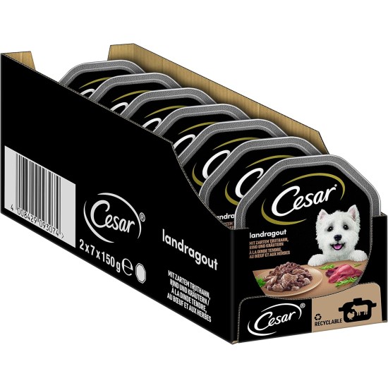 Cesar Megapack Landragout - Dog Food in Bowl - 4 Varieties in Multipack - 24 x 150 g Cesar Megapack Landragout - Dog Food in Bowl - 4 Varieties in Multipack - 24 x 150 g