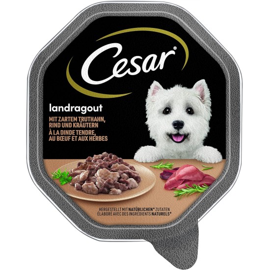 Cesar Megapack Landragout - Dog Food in Bowl - 4 Varieties in Multipack - 24 x 150 g Cesar Megapack Landragout - Dog Food in Bowl - 4 Varieties in Multipack - 24 x 150 g