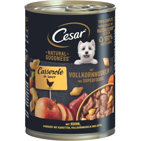 Cesar NATURAL GOODNESS Premium Dog Wet Food in Casserole in Sauce with Chicken and Superfoods 6 x 400 g Cesar NATURAL GOODNESS Premium Dog Wet Food in Casserole in Sauce with Chicken and Superfoods 6 x 400 g