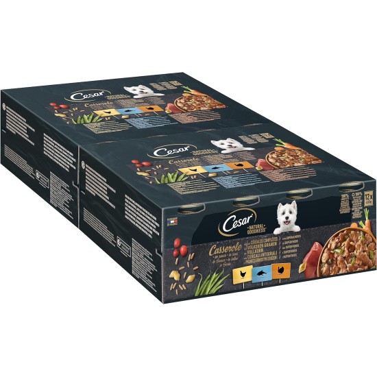 Cesar NATURAL GOODNESS Premium Dog Wet Food in Casserole in Sauce with Chicken and Superfoods 6 x 400 g Cesar NATURAL GOODNESS Premium Dog Wet Food in Casserole in Sauce with Chicken and Superfoods 6 x 400 g