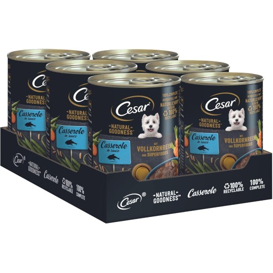 Cesar NATURAL GOODNESS Premium Dog Wet Food in Casserole in Sauce with Chicken and Superfoods 6 x 400 g Cesar NATURAL GOODNESS Premium Dog Wet Food in Casserole in Sauce with Chicken and Superfoods 6 x 400 g
