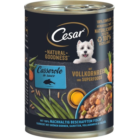 Cesar NATURAL GOODNESS Premium Dog Wet Food in Casserole in Sauce with Chicken and Superfoods 6 x 400 g Cesar NATURAL GOODNESS Premium Dog Wet Food in Casserole in Sauce with Chicken and Superfoods 6 x 400 g