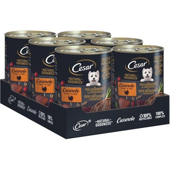 Cesar NATURAL GOODNESS Premium Dog Wet Food in Casserole in Sauce with Chicken and Superfoods 6 x 400 g Cesar NATURAL GOODNESS Premium Dog Wet Food in Casserole in Sauce with Chicken and Superfoods 6 x 400 g