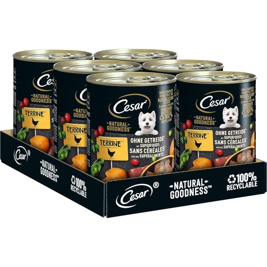 Cesar Natural Goodness Wet Dog Food Lamb and Vegetables 6 x 400g Tubs Total 2.4kg Cesar Natural Goodness Wet Dog Food Lamb and Vegetables 6 x 400g Tubs Total 2.4kg