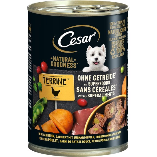 Cesar Natural Goodness Wet Dog Food Lamb and Vegetables 6 x 400g Tubs Total 2.4kg Cesar Natural Goodness Wet Dog Food Lamb and Vegetables 6 x 400g Tubs Total 2.4kg