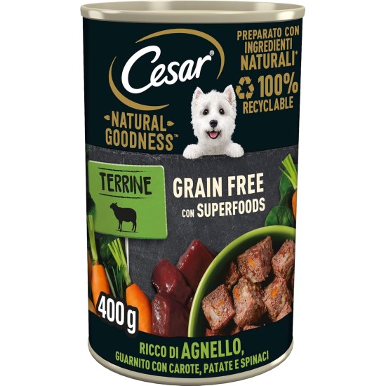 Cesar Natural Goodness Wet Dog Food Lamb and Vegetables 6 x 400g Tubs Total 2.4kg Cesar Natural Goodness Wet Dog Food Lamb and Vegetables 6 x 400g Tubs Total 2.4kg