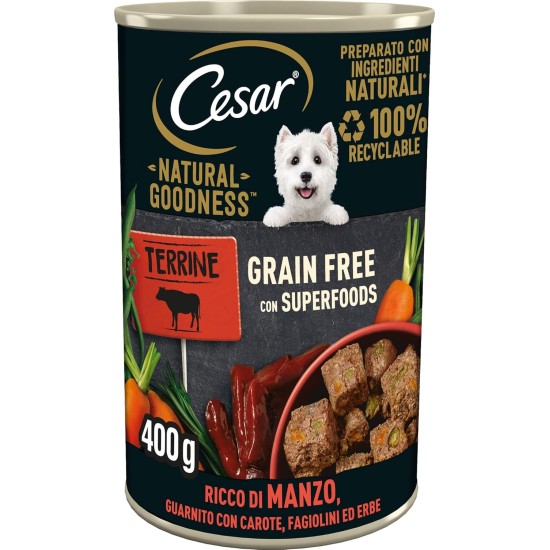 Cesar Natural Goodness Wet Dog Food Lamb and Vegetables 6 x 400g Tubs Total 2.4kg Cesar Natural Goodness Wet Dog Food Lamb and Vegetables 6 x 400g Tubs Total 2.4kg
