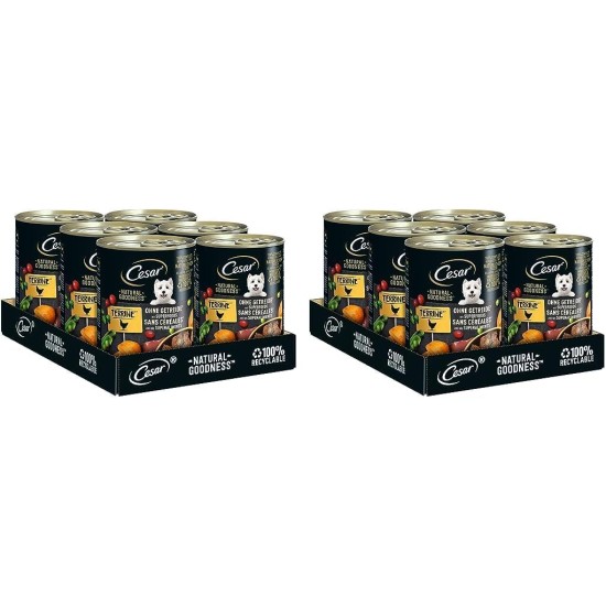 Cesar Natural Goodness Wet Dog Food Lamb and Vegetables 6 x 400g Tubs Total 2.4kg Cesar Natural Goodness Wet Dog Food Lamb and Vegetables 6 x 400g Tubs Total 2.4kg