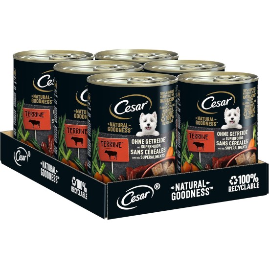 Cesar Natural Goodness in Loaf 12 x 400 g Cans, Adult Premium Wet Dog Food, Mixed Selection, Non Applicable Cesar Natural Goodness in Loaf 12 x 400 g Cans, Adult Premium Wet Dog Food, Mixed Selection, Non Applicable