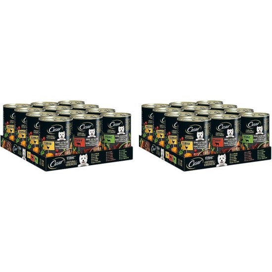 Cesar Natural Goodness in Loaf 12 x 400 g Cans, Adult Premium Wet Dog Food, Mixed Selection, Non Applicable Cesar Natural Goodness in Loaf 12 x 400 g Cans, Adult Premium Wet Dog Food, Mixed Selection, Non Applicable