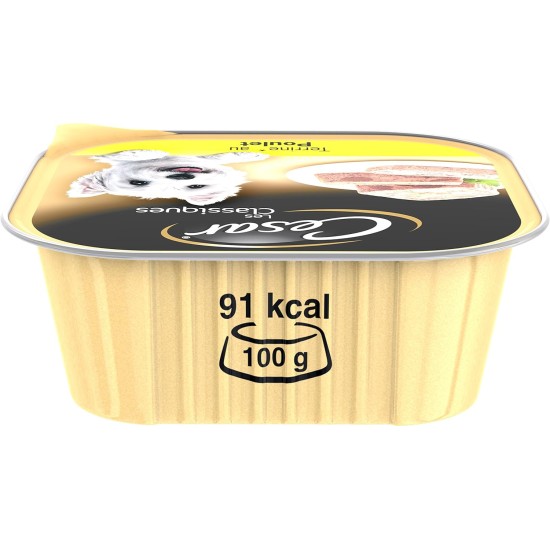 Cesar Pack of 20 Terrine Chicken Dog Food Containers 300 g. Cesar Pack of 20 Terrine Chicken Dog Food Containers 300 g.
